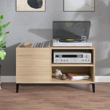 vidaXL Δισκοθήκη Sonoma Δρυς 84,5x38x48cm από Επεξεργασμένο Ξύλο 1 τεμ.