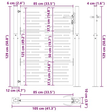 vidaXL Πόρτα Κήπου Τετράγωνη 100x125 εκ. από Ατσάλι Corten
