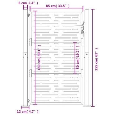 vidaXL Πύλη Κήπου με Τετράγωνο Σχέδιο 105 x 155 εκ. από Ατσάλι Corten