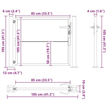 vidaXL Πόρτα Κήπου 100x100 εκ. από Ατσάλι Corten