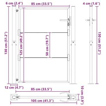 vidaXL Πόρτα Κήπου 100x125 εκ. από Ατσάλι Corten