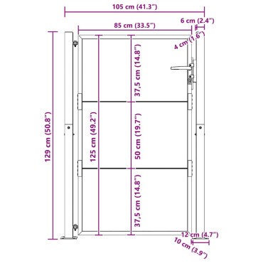 vidaXL Πόρτα Κήπου 100x125 εκ. από Ατσάλι Corten
