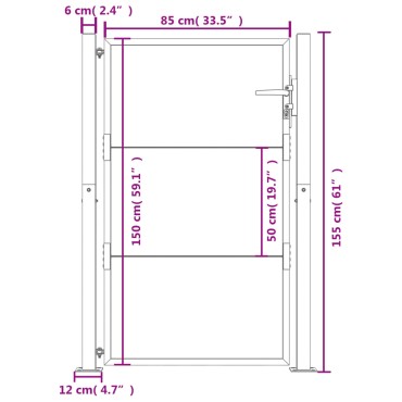 vidaXL Πύλη Κήπου 105 x 155 εκ. από Ατσάλι Corten