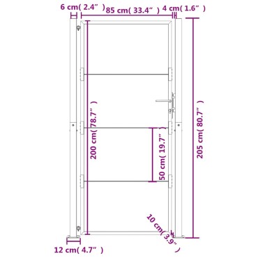 vidaXL Πόρτα Κήπου 100x200 εκ. από Ατσάλι Corten