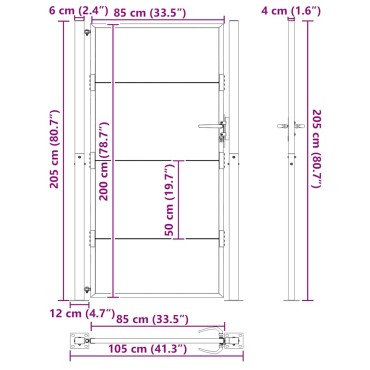 vidaXL Πόρτα Κήπου 100x200 εκ. από Ατσάλι Corten