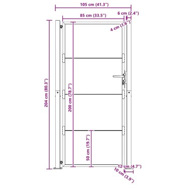 vidaXL Πόρτα Κήπου 100x200 εκ. από Ατσάλι Corten