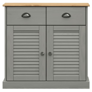 vidaXL Βιτρίνα VIGO Γκρι 78x40x175cm από Μασίφ Ξύλο Πεύκου 1 τεμ.