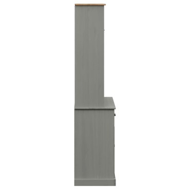 vidaXL Βιτρίνα VIGO Γκρι 78x40x175cm από Μασίφ Ξύλο Πεύκου 1 τεμ.