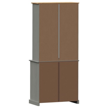 vidaXL Βιτρίνα VIGO Γκρι 78x40x175cm από Μασίφ Ξύλο Πεύκου 1 τεμ.