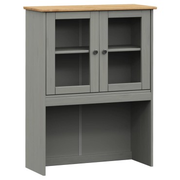 vidaXL Βιτρίνα VIGO Γκρι 78x40x175cm από Μασίφ Ξύλο Πεύκου 1 τεμ.