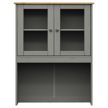 vidaXL Βιτρίνα VIGO Γκρι 78x40x175cm από Μασίφ Ξύλο Πεύκου 1 τεμ.