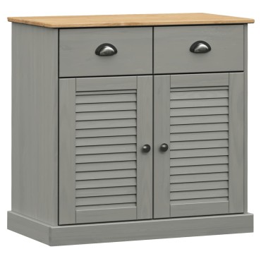 vidaXL Βιτρίνα VIGO Γκρι 78x40x175cm από Μασίφ Ξύλο Πεύκου 1 τεμ.
