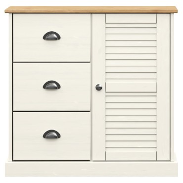 vidaXL Βιτρίνα VIGO Λευκή 78x40x175cm από Μασίφ Ξύλο Πεύκου 1 τεμ.