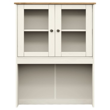 vidaXL Βιτρίνα VIGO Λευκή 78x40x175cm από Μασίφ Ξύλο Πεύκου 1 τεμ.