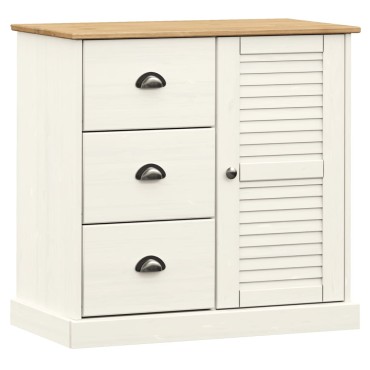vidaXL Βιτρίνα VIGO Λευκή 78x40x175cm από Μασίφ Ξύλο Πεύκου 1 τεμ.