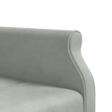 vidaXL Καναπές Κρεβάτι Γωνιακός Αν. Γκρι 271x140x70cm Βελούδινος 1 τεμ.