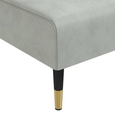 vidaXL Καναπές Κρεβάτι Γωνιακός Αν. Γκρι 271x140x70cm Βελούδινος 1 τεμ.