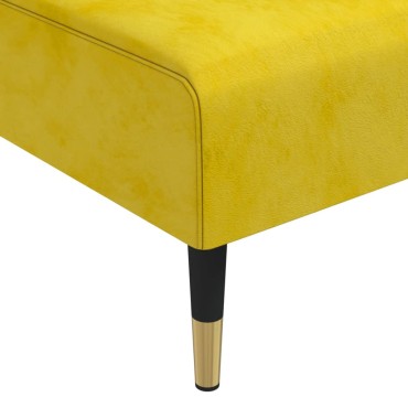 vidaXL Καναπές Κρεβάτι Γωνιακός Κίτρινος 271x140x70cm Βελούδινος 1 τεμ.