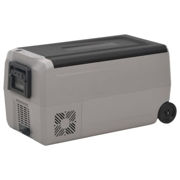 vidaXL Ψυγείο με Ρόδες & Προσαρμογέα Μαύρο / Γκρι 60 Λ. από PP & PE
