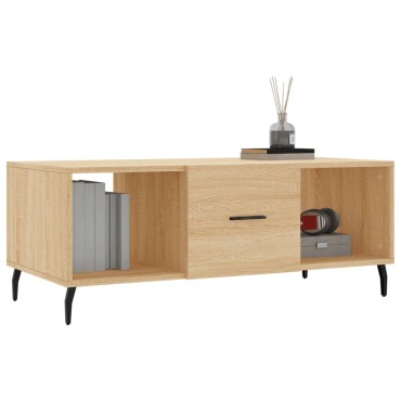 vidaXL Τραπεζάκι Σαλονιού Sonoma Δρυς 102x50x40cm από Επεξεργ. Ξύλο 1 τεμ.
