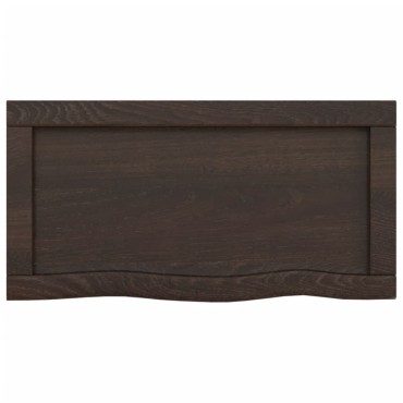 vidaXL Ράφι Τοίχου Σκούρο Καφέ 60x30x(2-4)cm Επεξ. Μασίφ Ξύλο Δρυός 1 τεμ.