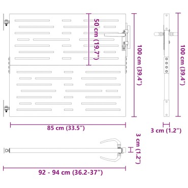 vidaXL Πόρτα Κήπου Τετράγωνη 85x100 εκ. από Ατσάλι Corten