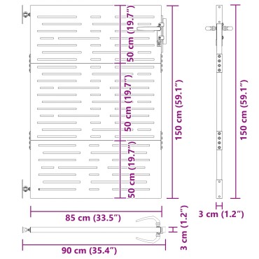 vidaXL Πόρτα Κήπου Τετράγωνη 85x150 εκ. από Ατσάλι Corten