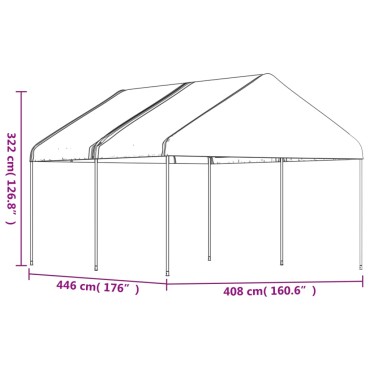 vidaXL Κιόσκι με Τέντα Λευκό 4,46 x 4,08 x 3,22 μ. από Πολυαιθυλένιο