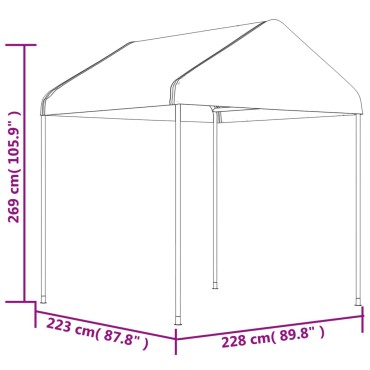 vidaXL Κιόσκι με Τέντα Λευκό 8,92 x 2,28 x 2,69 μ. από Πολυαιθυλένιο
