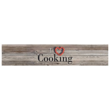 vidaXL Χαλί Κουζίνας Πλενόμενο Γκρι Επιγρ. Cooking 60x300 εκ. Βελούδο