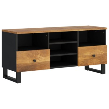 vidaXL Έπιπλο Τηλεόρασης 100x33x46cm Μασίφ Ξύλο Μάνγκο & Επεξ. Ξύλο