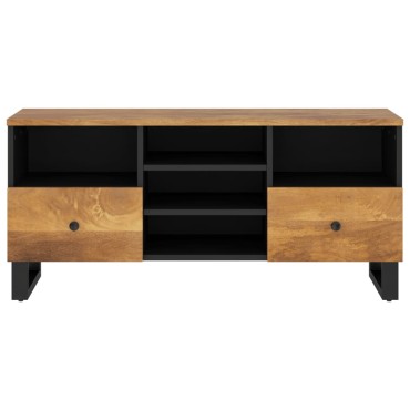 vidaXL Έπιπλο Τηλεόρασης 100x33x46cm Μασίφ Ξύλο Μάνγκο & Επεξ. Ξύλο