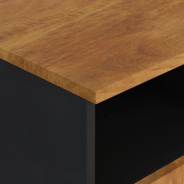 vidaXL Έπιπλο Τηλεόρασης 100x33x46cm Μασίφ Ξύλο Μάνγκο & Επεξ. Ξύλο