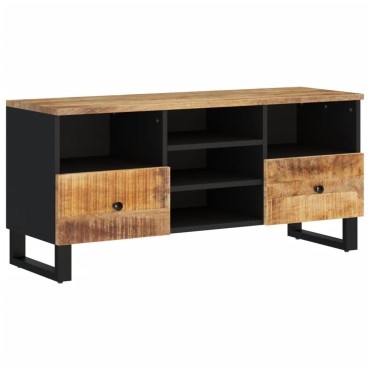 vidaXL Έπιπλο Τηλεόρασης 100x33x46 εκ. Μασίφ Ξύλο Μάνγκο & Επεξ. Ξύλο