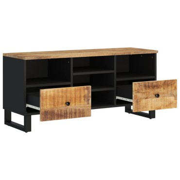 vidaXL Έπιπλο Τηλεόρασης 100x33x46cm Μασίφ Ξύλο Μάνγκο & Επεξ. Ξύλο