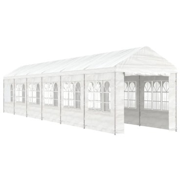 vidaXL Κιόσκι με Τέντα Λευκό 13,38 x 2,28 x 2,69 μ. από Πολυαιθυλένιο