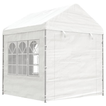 vidaXL Κιόσκι με Τέντα Λευκό 13,38 x 2,28 x 2,69 μ. από Πολυαιθυλένιο