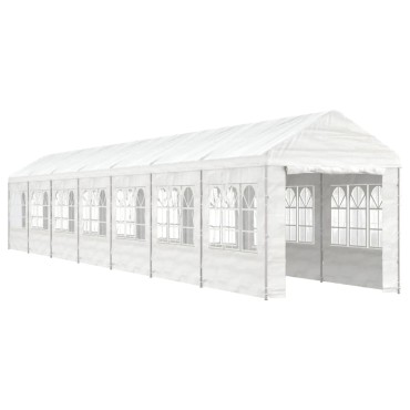 vidaXL Κιόσκι με Τέντα Λευκό 15,61 x 2,28 x 2,69 μ. από Πολυαιθυλένιο