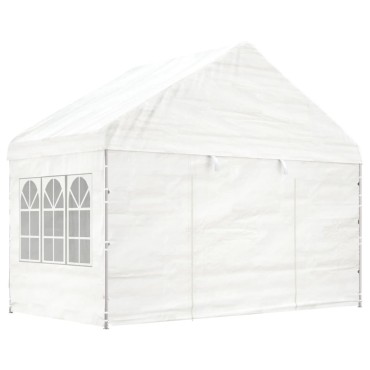 vidaXL Κιόσκι με Τέντα Λευκό 15,61 x 4,08 x 3,22 μ. από Πολυαιθυλένιο