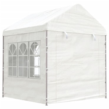 vidaXL Κιόσκι με Τέντα Λευκό 6,69 x 2,28 x 2,69 μ. από Πολυαιθυλένιο