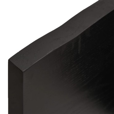 vidaXL Ράφι Τοίχου Σκούρο Καφέ 100x60x(2-4)cm Επεξ. Μασίφ Ξύλο Δρυός 1 τεμ.