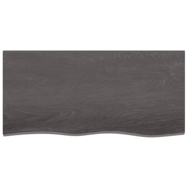 vidaXL Ράφι Τοίχου Σκούρο Καφέ 100x50x(2-6)cm Επεξ. Μασίφ Ξύλο Δρυός 1 τεμ.