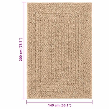 vidaXL Χαλί ZIZUR Όψη Γιούτας Εσωτ. & Εξωτ. Χώρου 140x200cm
