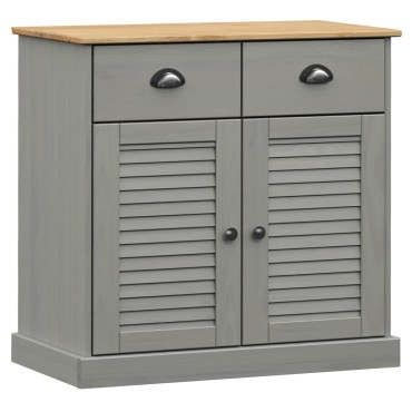 vidaXL Ντουλάπι με Συρτάρια VIGO Γκρι 78x40x75cm Μασίφ Ξύλο Πεύκου 1 τεμ.
