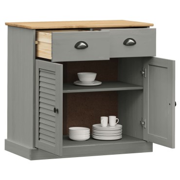 vidaXL Ντουλάπι με Συρτάρια VIGO Γκρι 78x40x75cm Μασίφ Ξύλο Πεύκου 1 τεμ.