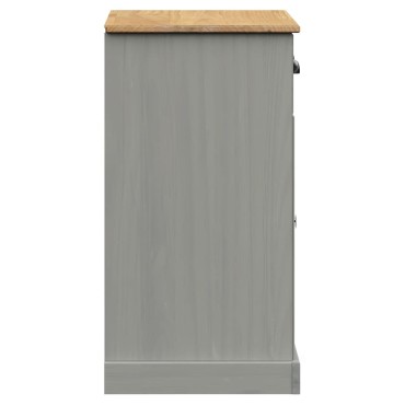 vidaXL Ντουλάπι με Συρτάρια VIGO Γκρι 78x40x75cm Μασίφ Ξύλο Πεύκου 1 τεμ.
