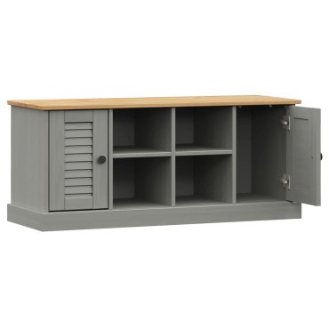 vidaXL Παπουτσοθήκη VIGO Γκρι 106x35x45cm από Μασίφ Ξύλο Πεύκου 1 τεμ.