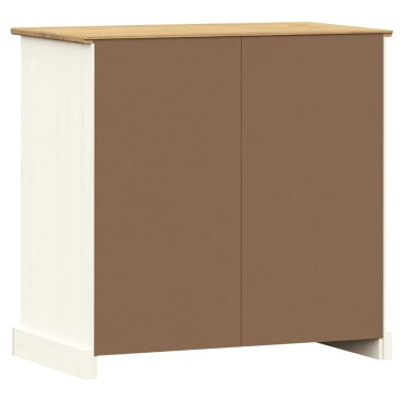 vidaXL Ντουλάπι με Συρτάρια VIGO Λευκό 78x40x75cm Μασίφ Ξύλο Πεύκου 1 τεμ.