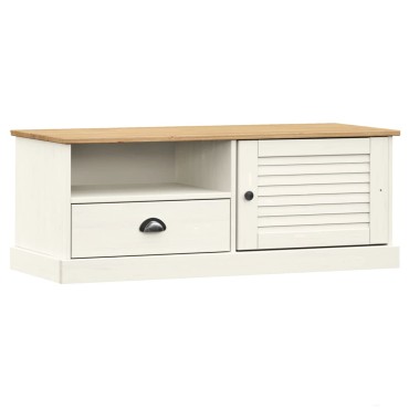 vidaXL Έπιπλο Τηλεόρασης VIGO Λευκό 106x40x40cm Μασίφ Ξύλο Πεύκου