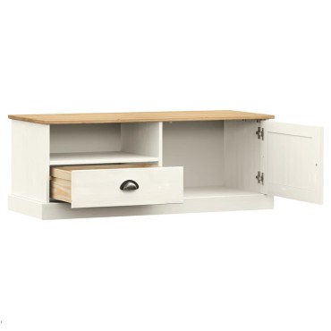 vidaXL Έπιπλο Τηλεόρασης VIGO Λευκό 106x40x40cm Μασίφ Ξύλο Πεύκου